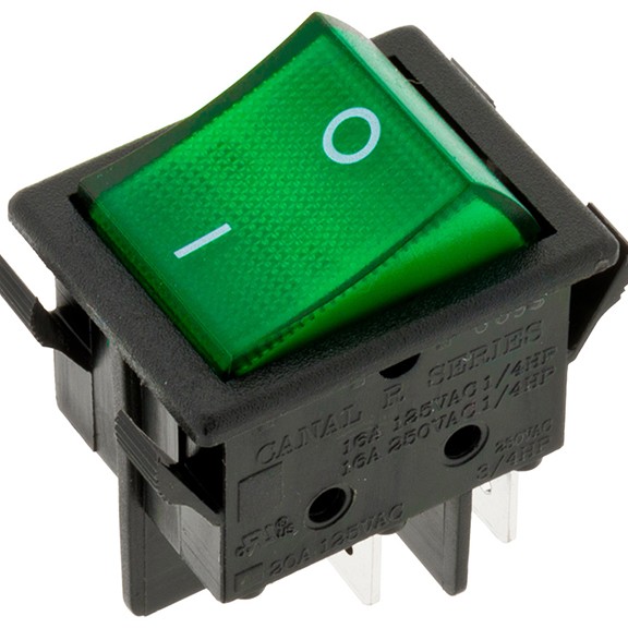 GREEN BIPOLAR ON/OFF SWITCH WITH LIGHT