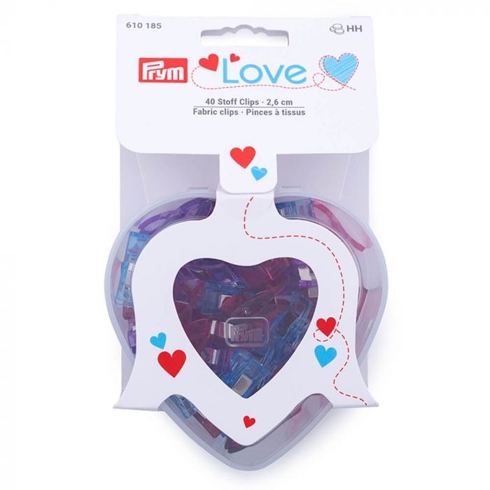 FABRIC CLIPS HEART BOX 40 PIECES