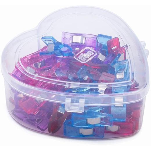 FABRIC CLIPS HEART BOX 40 PIECES