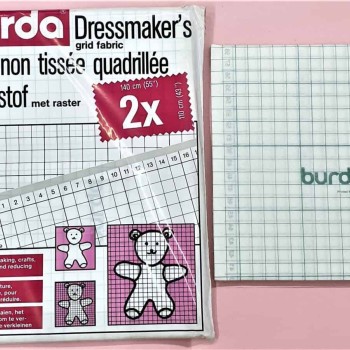 BURDA PATTERN FABRIC SHEETS WITH SMALL CHECKS